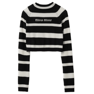 (W) Miu Miu Cashmere and Silk Turtleneck Sweater Black White