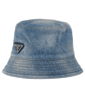(W) Prada Denim Bucket Hat Light Blue