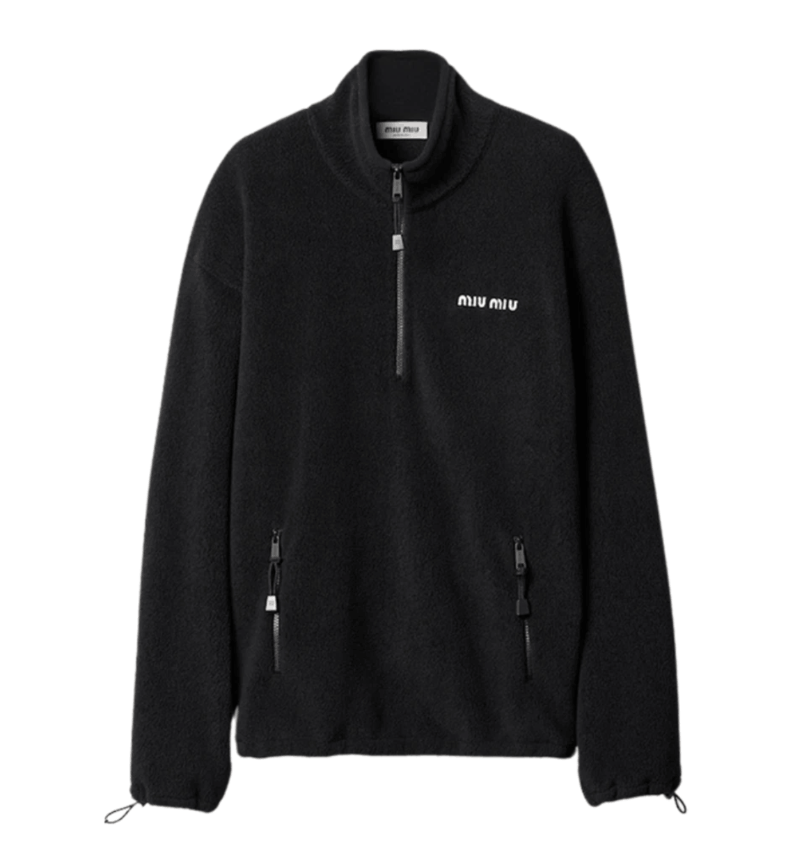 (W) Miu Miu Fleece Sweatshirt Black