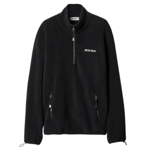 (W) Miu Miu Fleece Sweatshirt Black