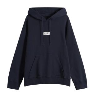 MM6 Maison Margiela Unbrushed Cotton Hoodie Blue Navy