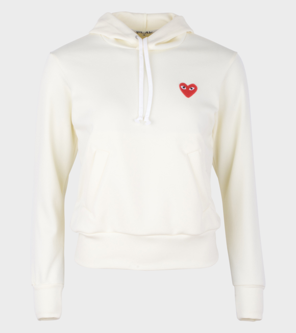 W Red Heart Hoodie Off-white