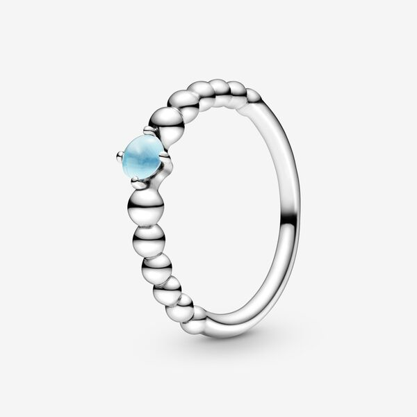 Sky Blue Beaded Ring