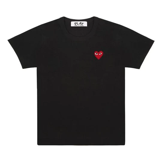 Men's CDG Play Chest Red Love Short Sleeve T-shirt 
