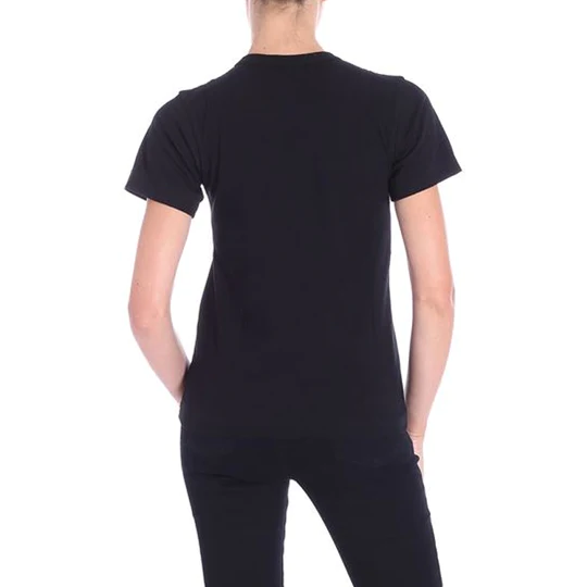 Women's CDG Play Short Sleeve Round Neck T-shirt Black