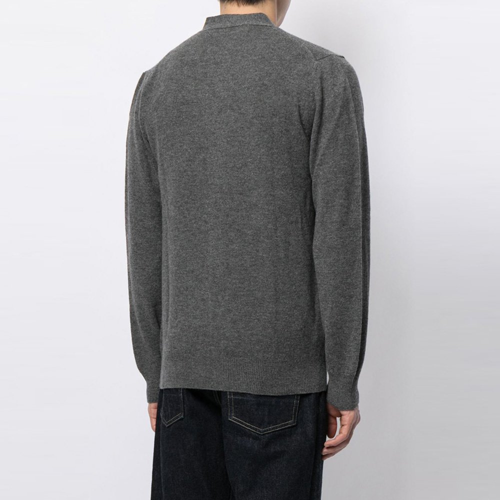  Red Wappen V-neck Cardigan Dark Gray