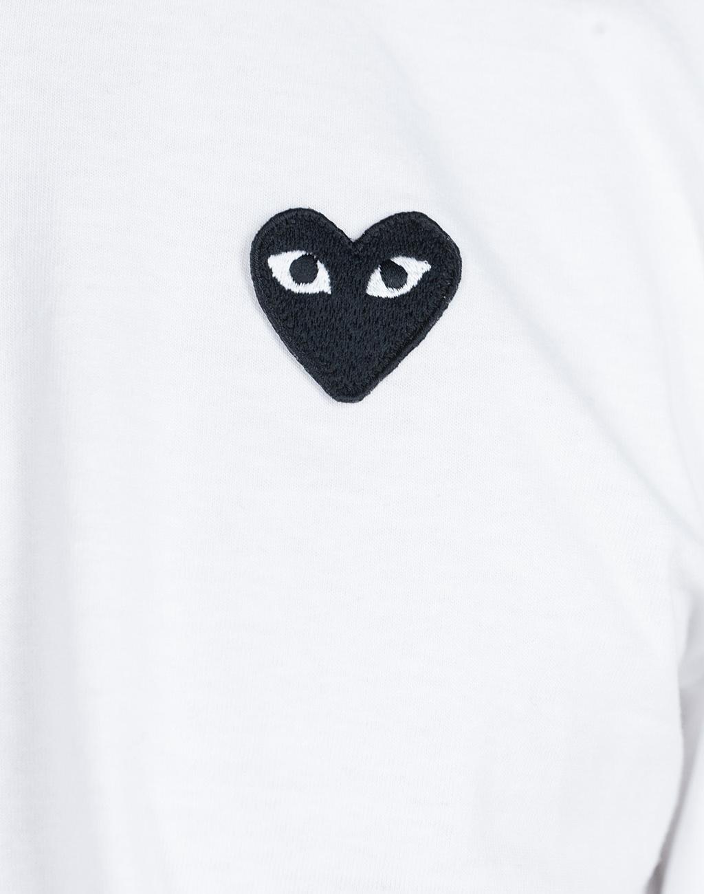 COMME DES GARCONS PLAY BLACK HEART LS T-SHIRT - WHITE
