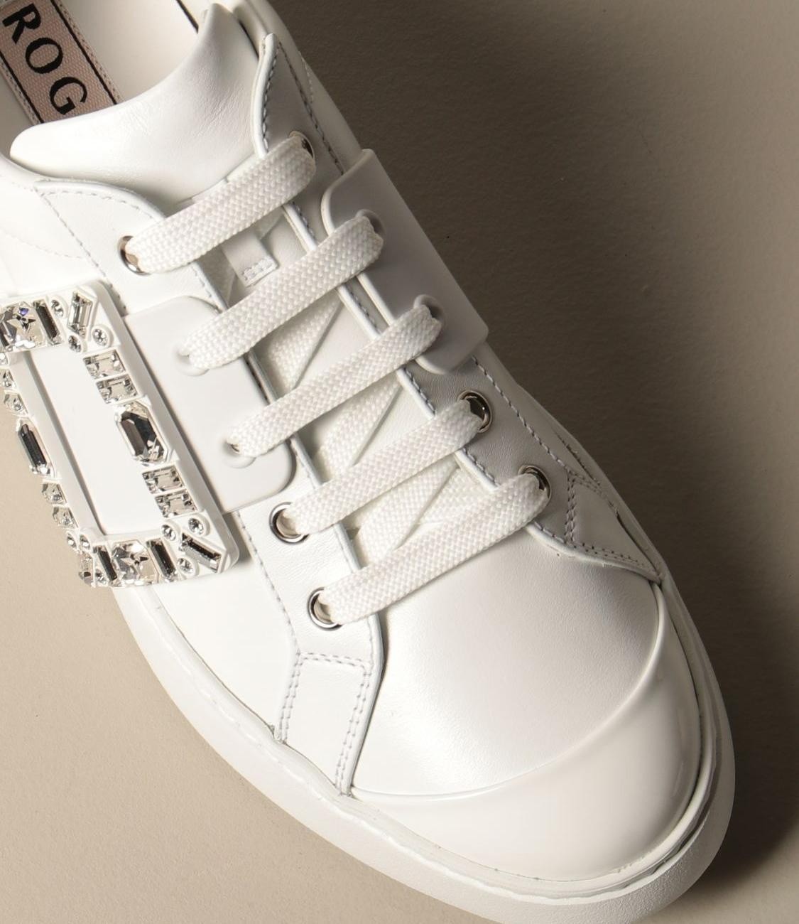 Viv 'skate Roger Vivier sneakers in leather with crystal buckle