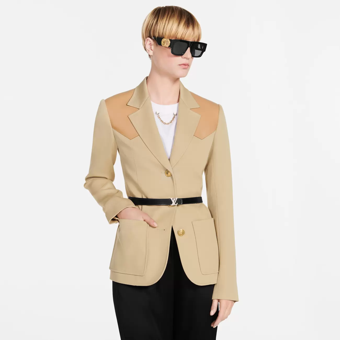 LV ICONIC STRASS 20 MM REVERSIBLE BELT