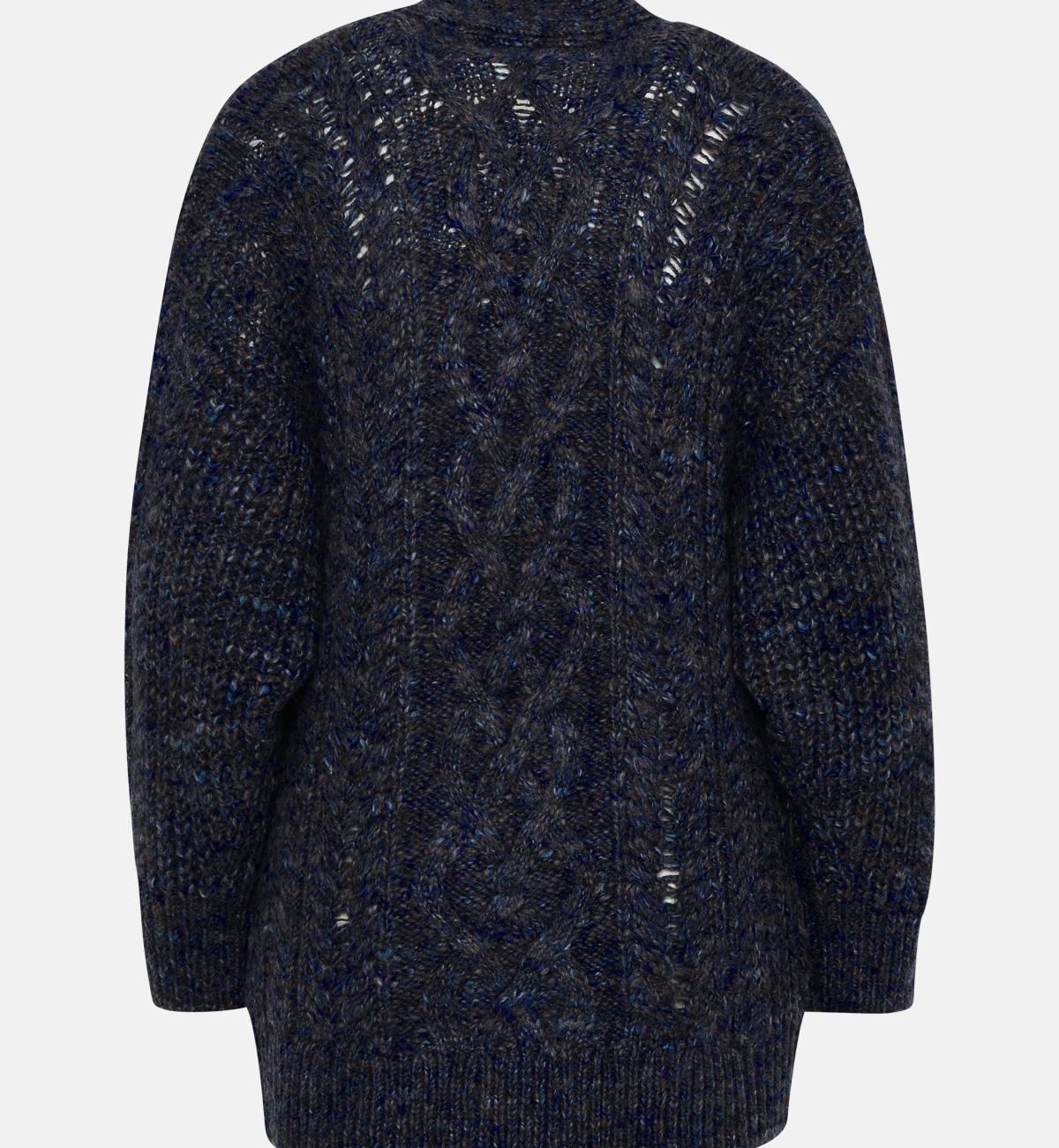 Blue wool blend rosewelly cardigan