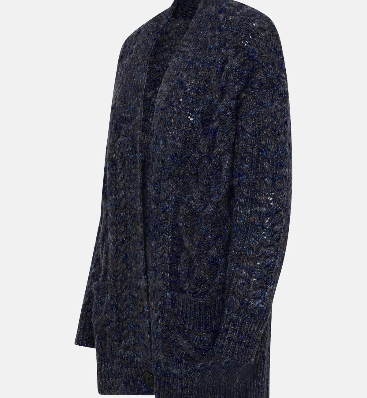 Blue wool blend rosewelly cardigan