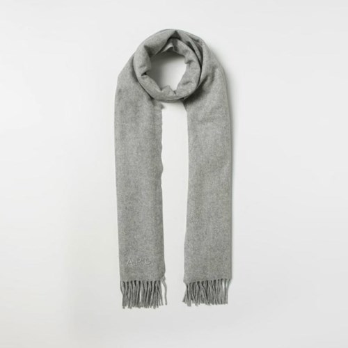 Alix Embroidered Scarf - Gray