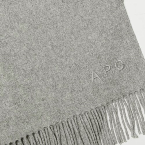 Alix Embroidered Scarf - Gray