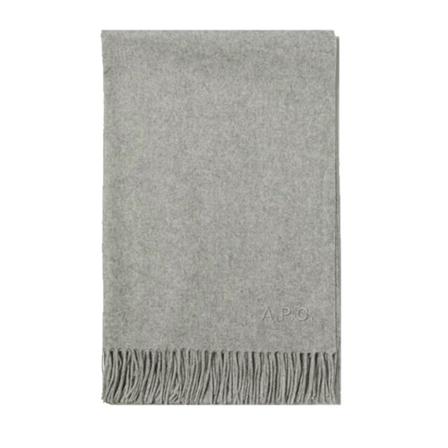 Alix Embroidered Scarf - Gray
