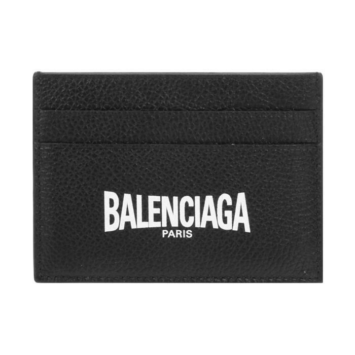 Balenciaga Logo Print Card Holder Black 