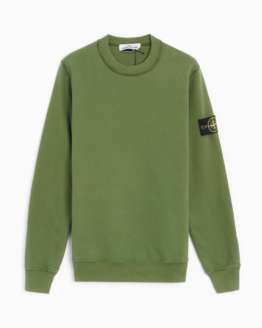 Garment Dying Badge Sweatshirt Olive