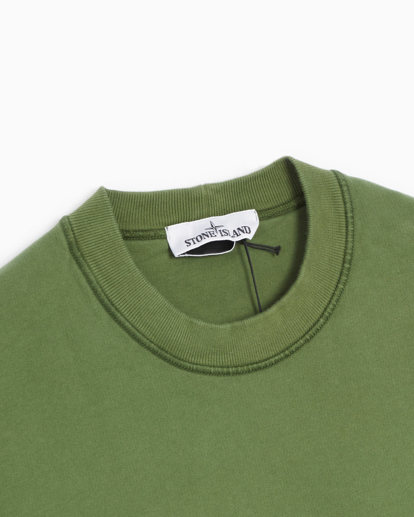 Garment Dying Badge Sweatshirt Olive