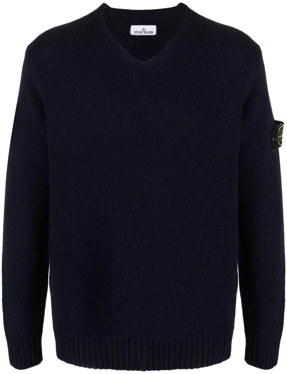 Compass-motif wool-blend jumper
