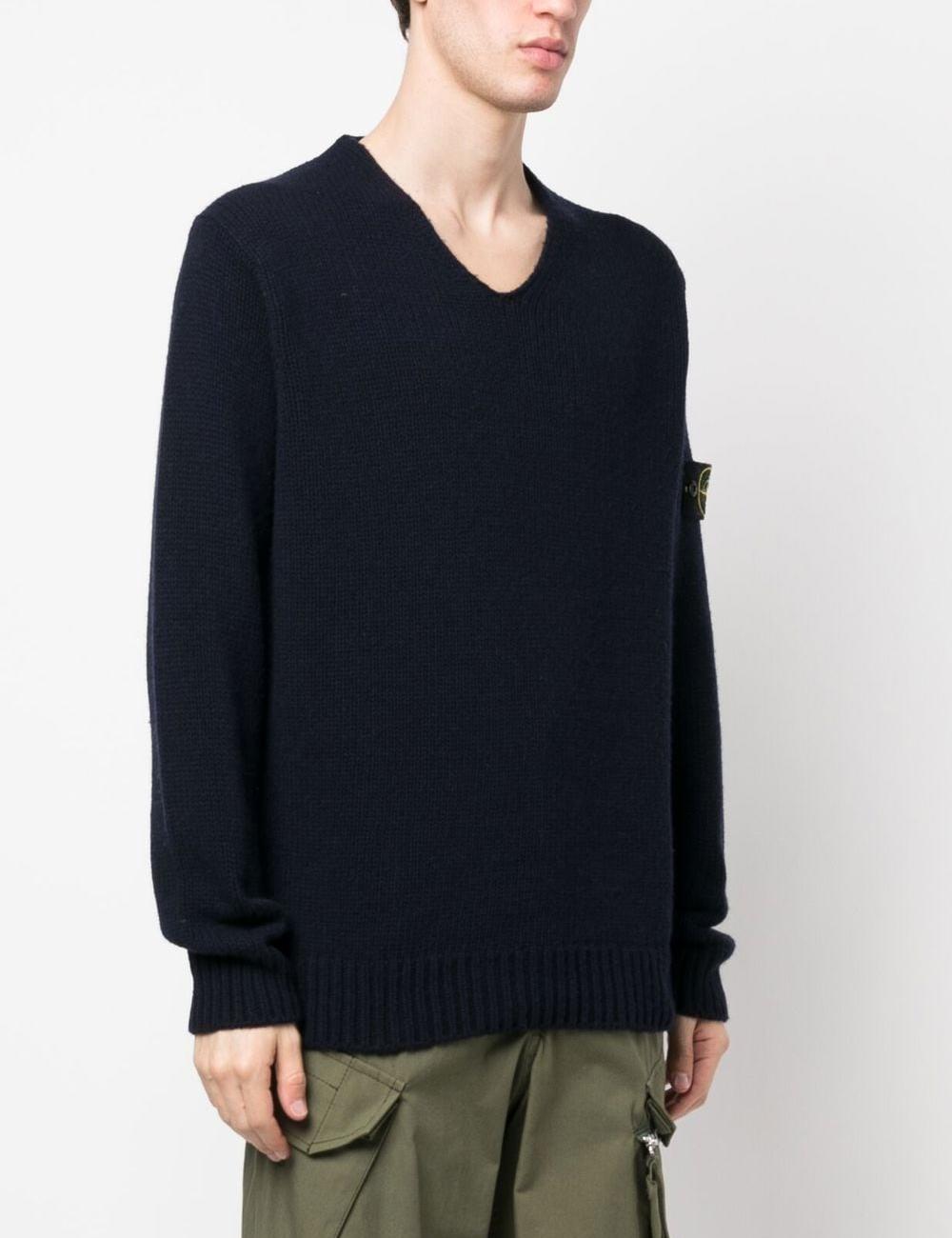 Compass-motif wool-blend jumper