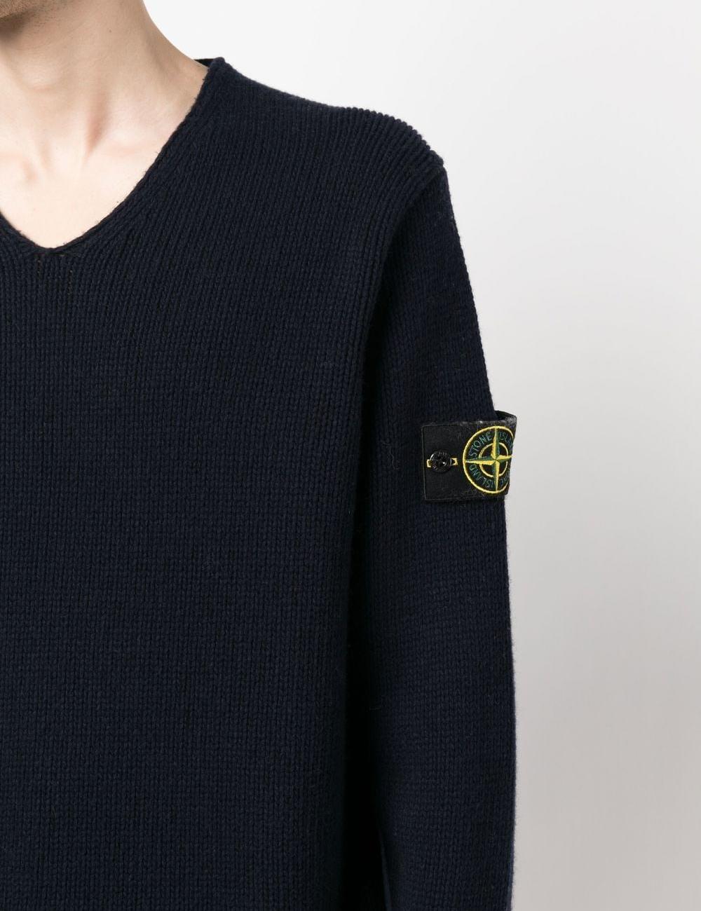 Compass-motif wool-blend jumper
