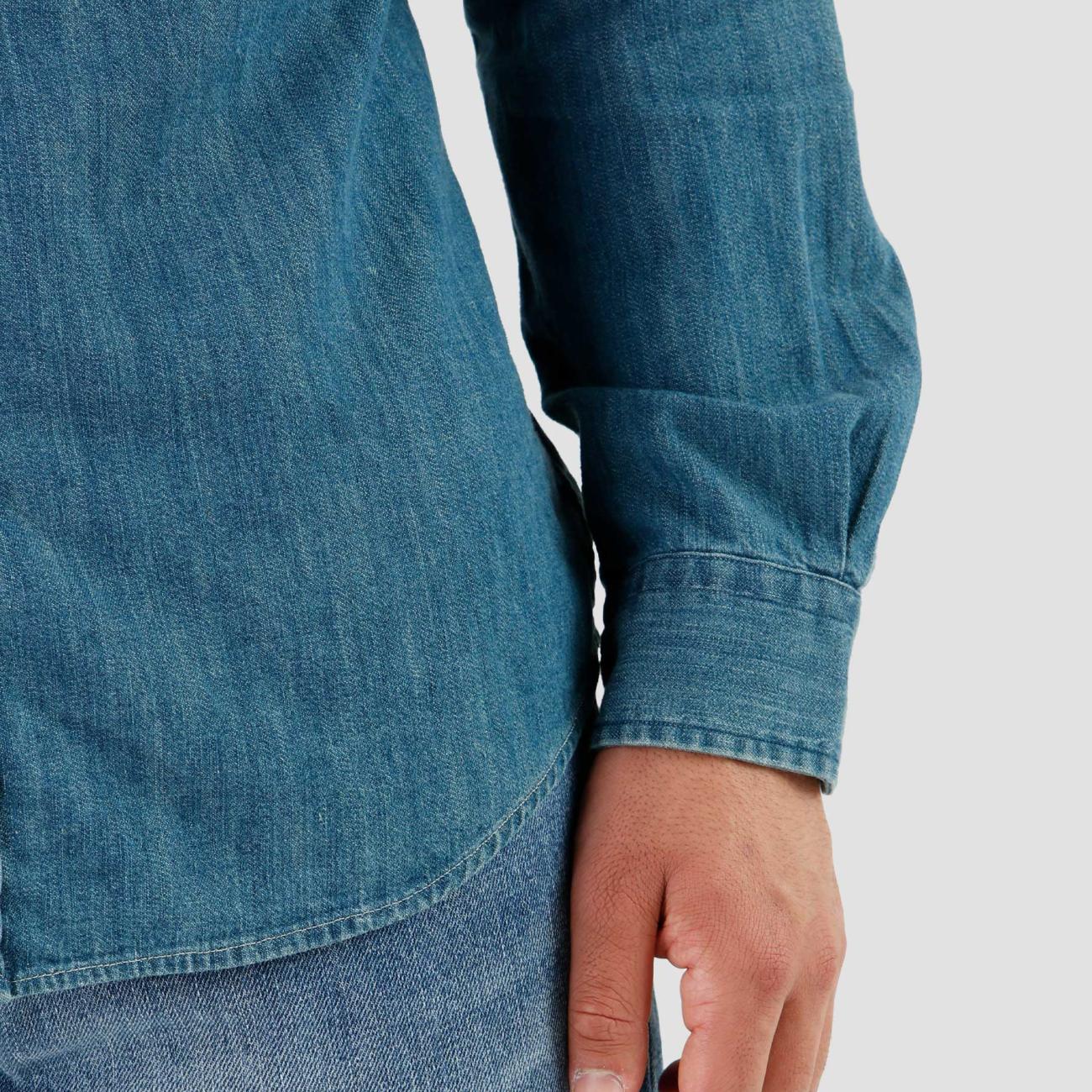 Pony logo embroidered denim shirt