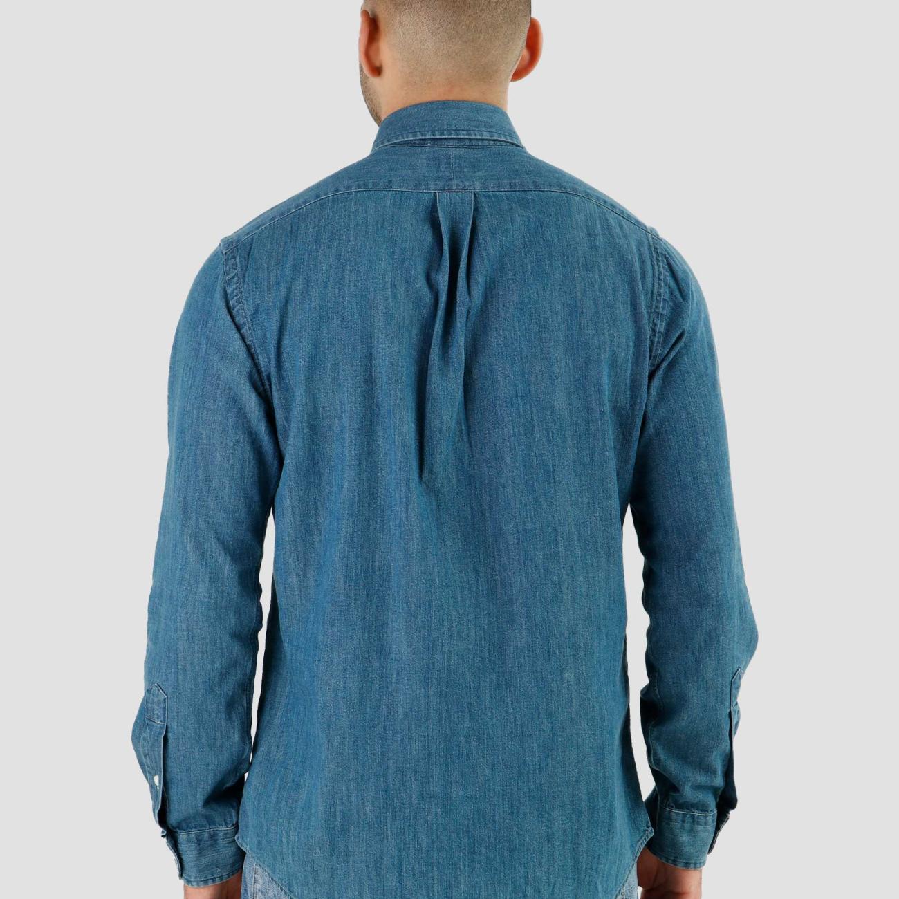 Pony logo embroidered denim shirt