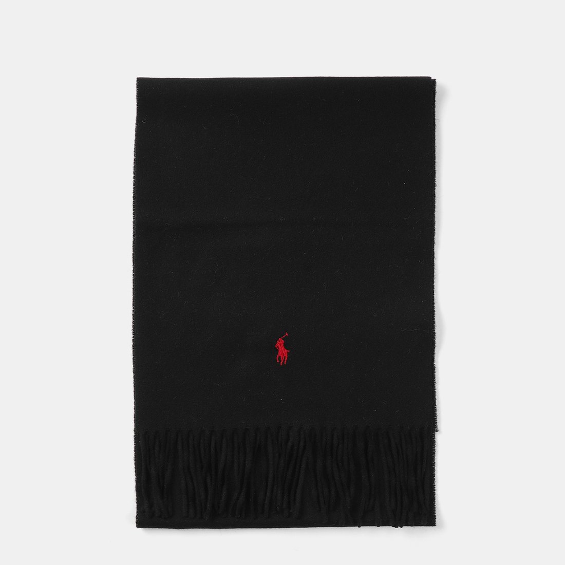 Pony logo embroidered wool scarf 