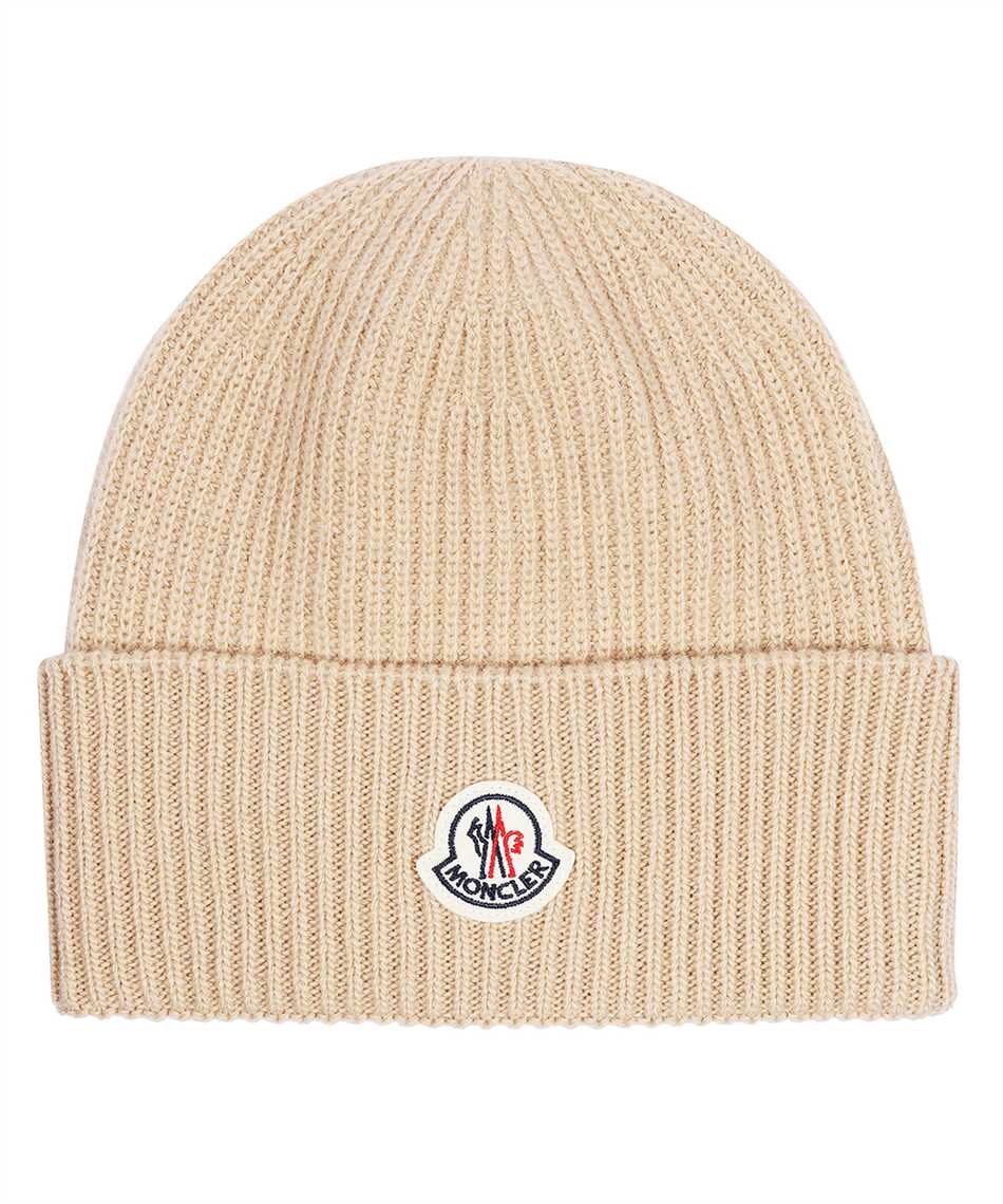 Logo patch cashmere wool beanie