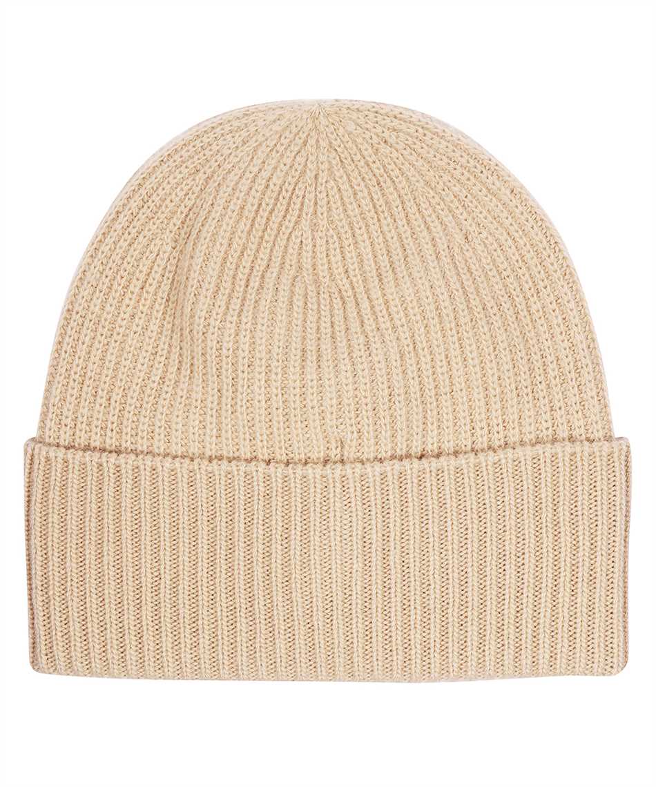 Logo patch cashmere wool beanie