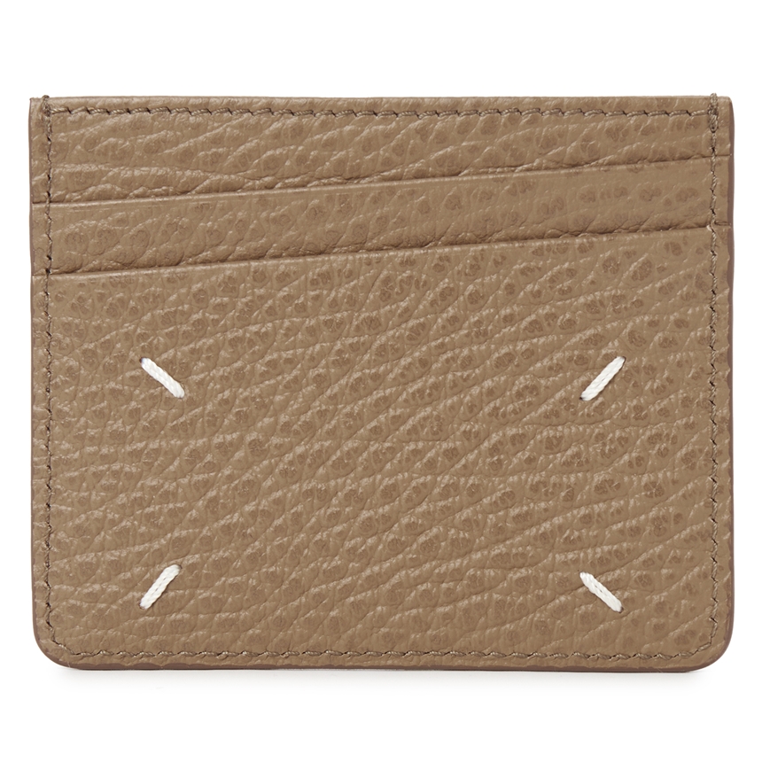 WOMAN MAISON MARGIELA BEIGE LEATHER CARD HOLDER