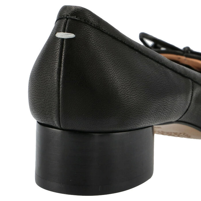 (W) Maison Margiela Tabi Leather Ballerina Pumps Black