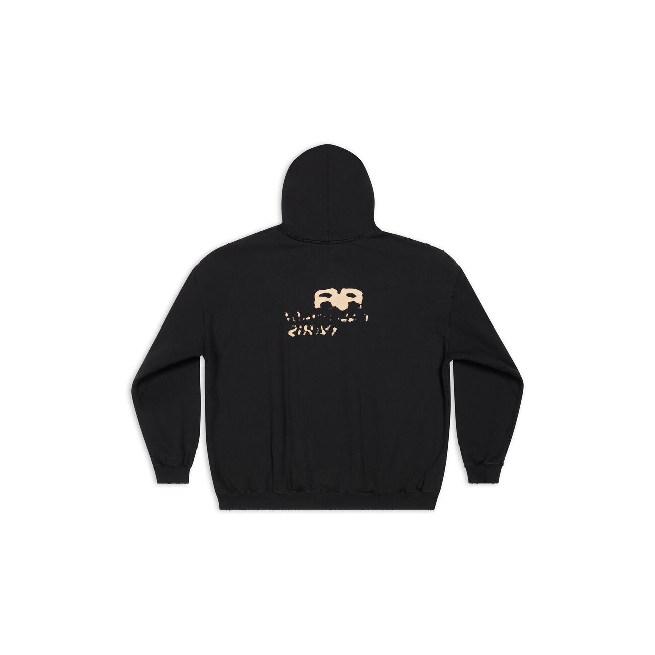 HAND DRAWN BB Logo Oversized Fit Hoodie BLACK