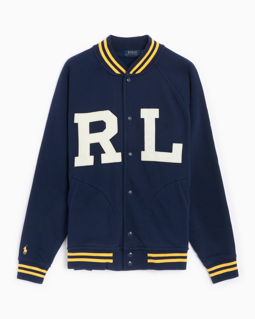 Front Button Logo Bomber Jacket 