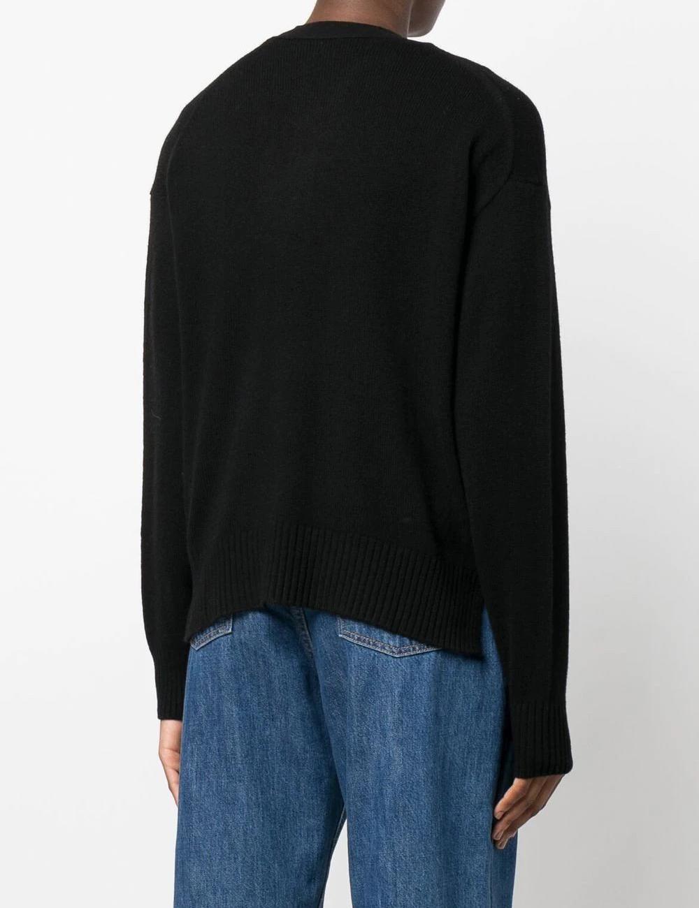 Pony Logo Embroidered Wool Cashmere Cardigan 