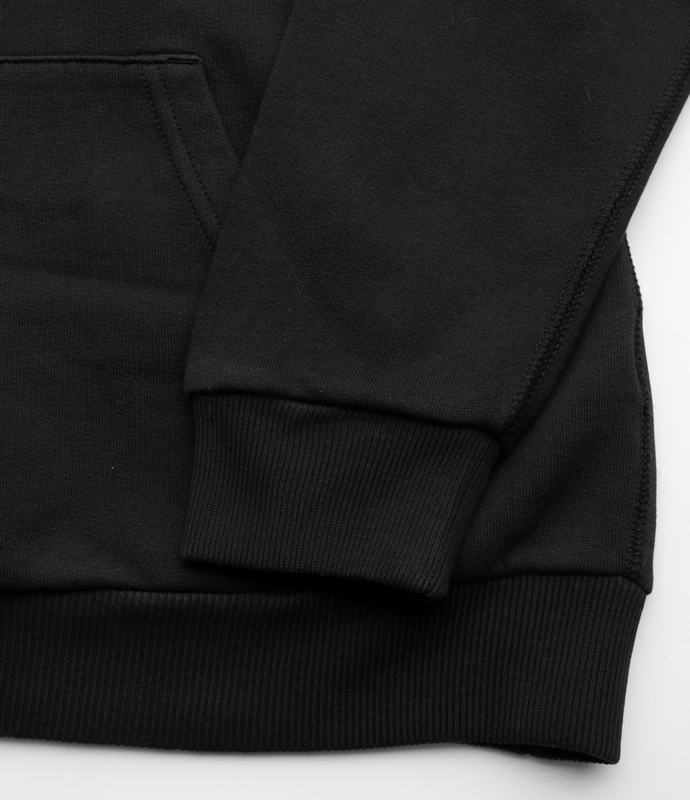 Pony logo embroidered hoodie - Black