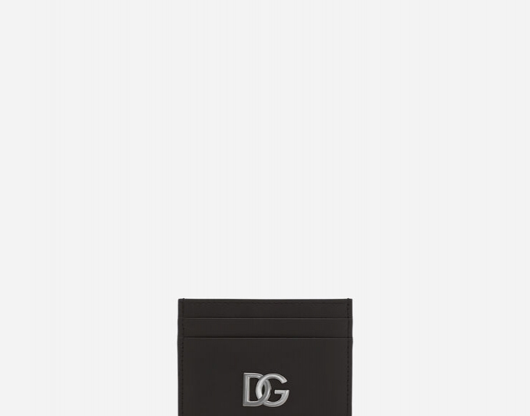 Calfskin nappa card holder with DG logo 