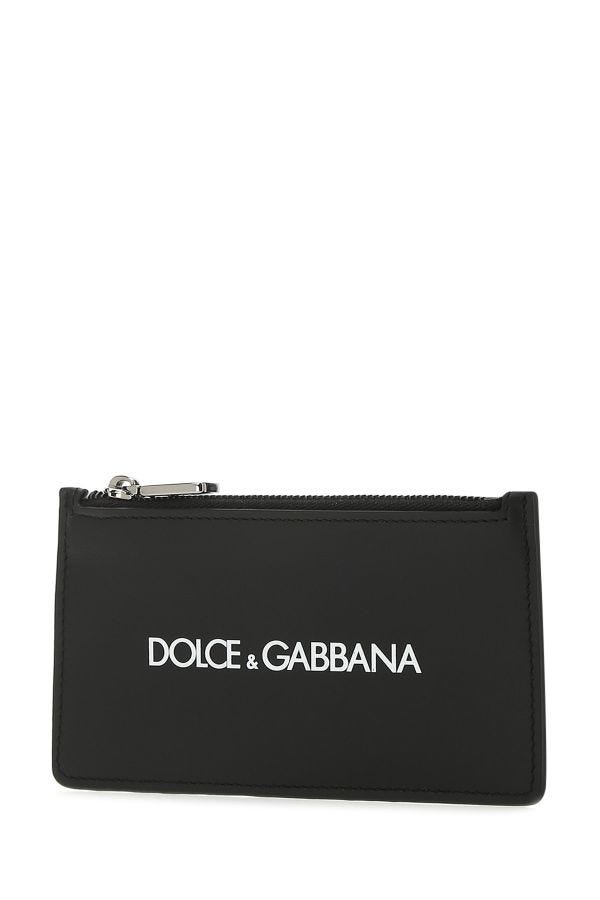 Calfskin Card Holder With Logo Print 