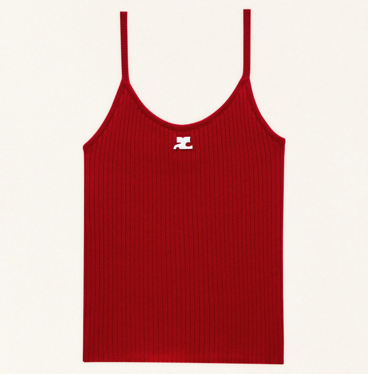 KNITTED TANK TOP REEDITION - Red