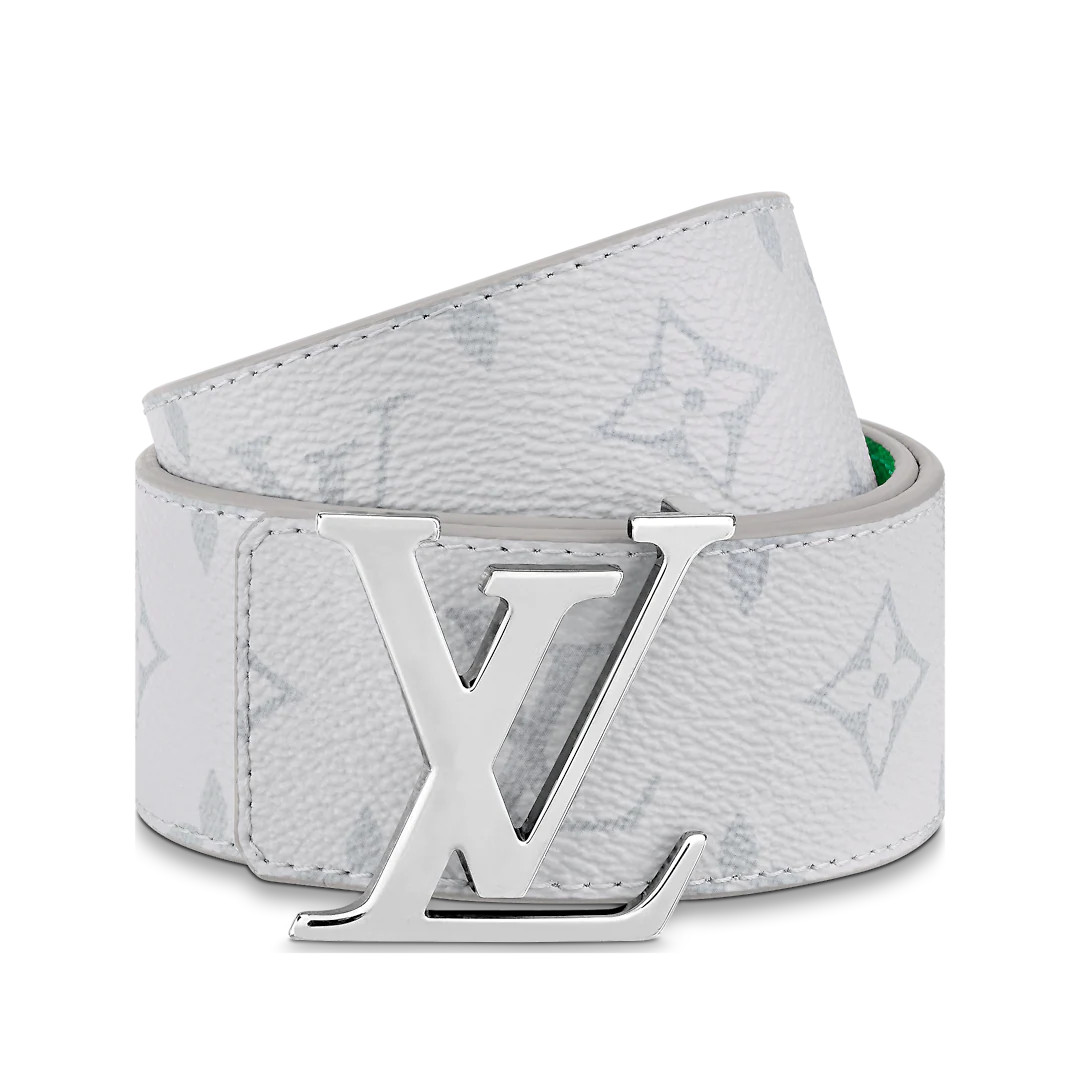LV INITIALS 40MM REVERSIBLE BELT - White