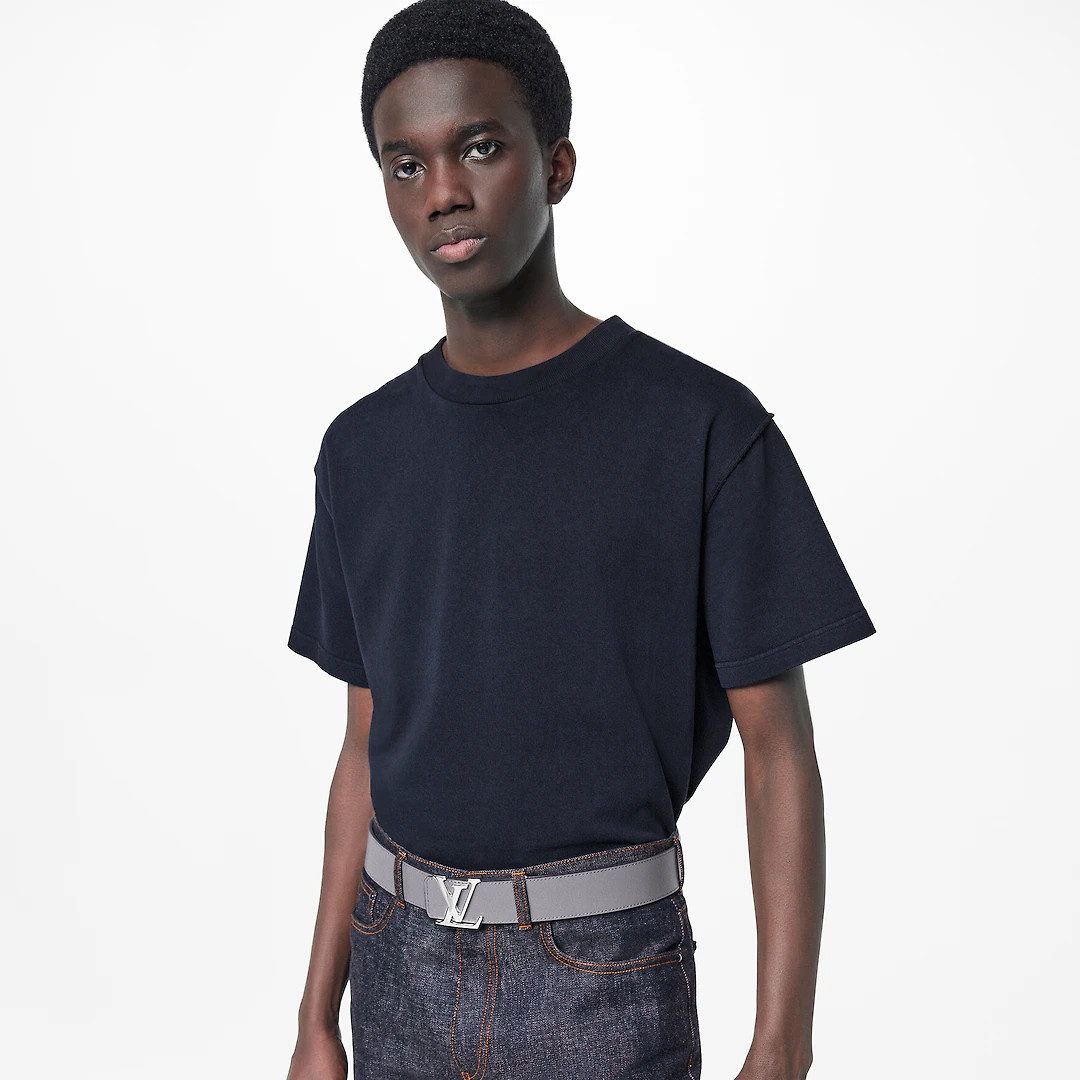 LV INITIALS 40MM REVERSIBLE BELT - Grey