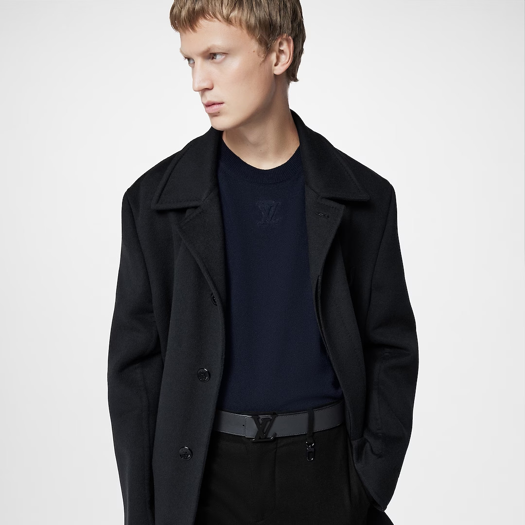 LV INITIALES 40MM MATTE BLACK BELT