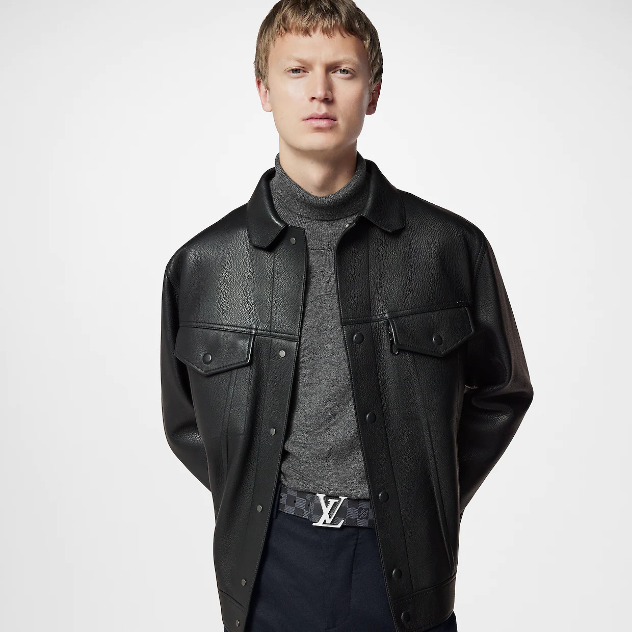 LV INITIALES 40MM REVERSIBLE BELT - Black Damier 