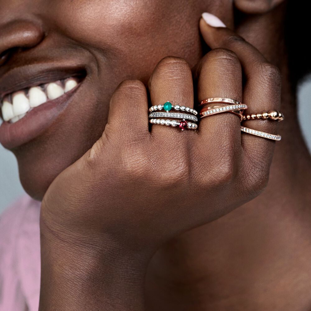 May Birthstone Beaded Ring