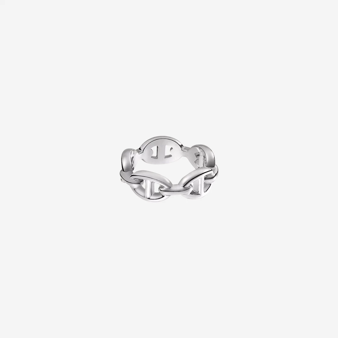 Hermes Small Chaine D'Ancre Enchainee Ring Sterling Silver