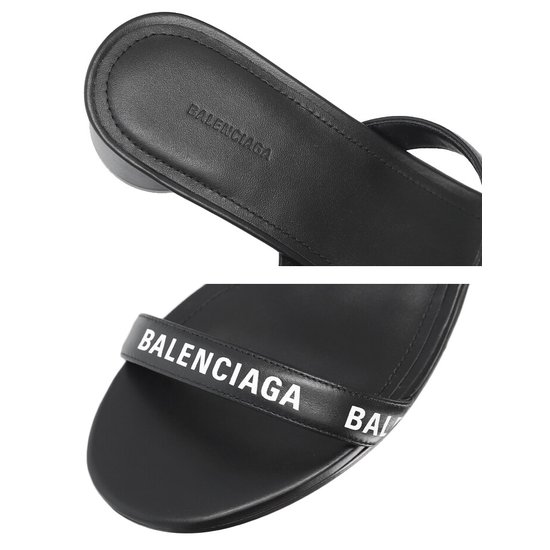 Logo Round Slippers Sandals 'Black'