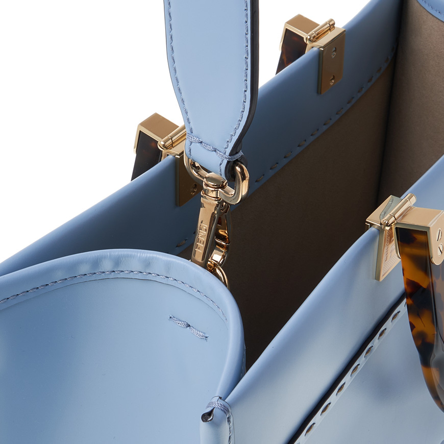 Fendi Sunshine Medium Light blue leather shopper