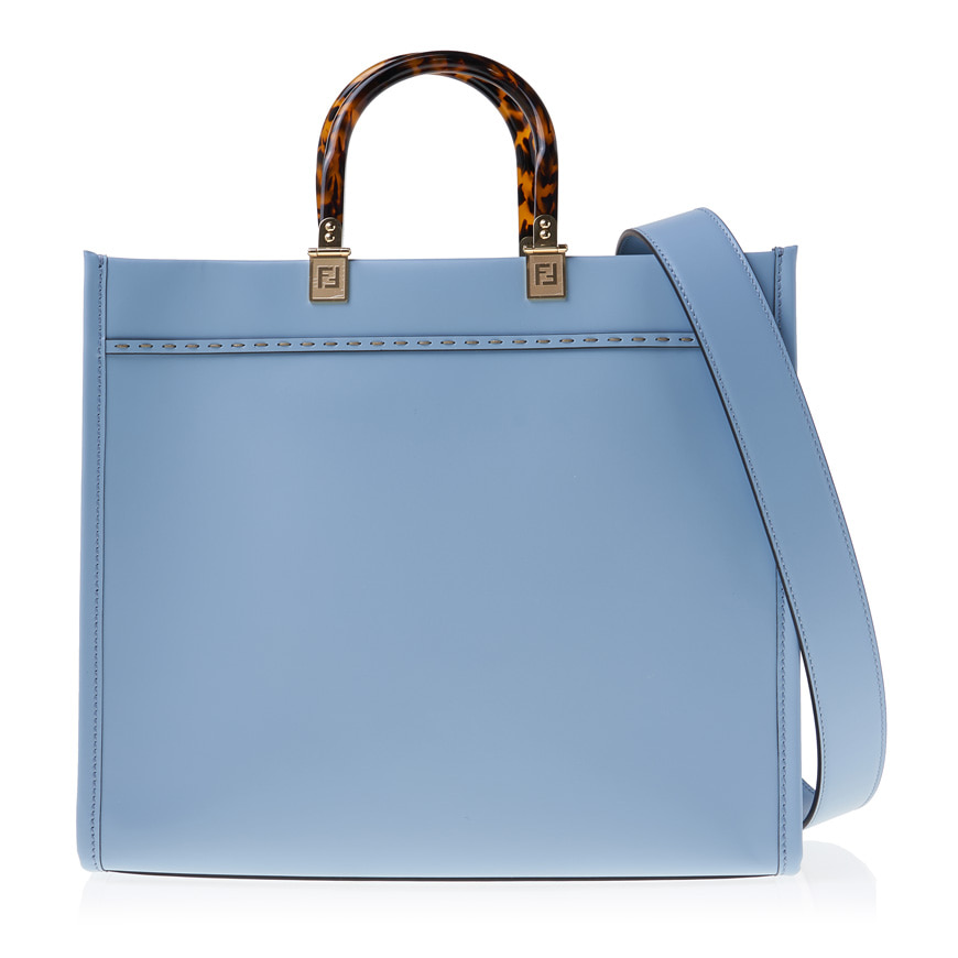 Fendi Sunshine Medium Light blue leather shopper