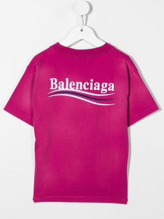 Political Campaign Cotton T-Shirt Fucsia