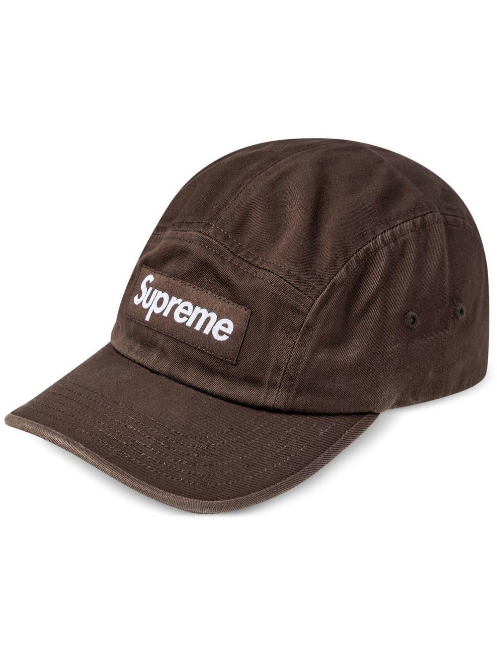  Supreme Washed Chino Twill Camp Cap Brown