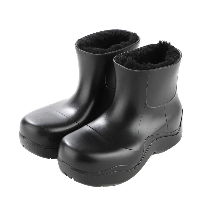(W) Bottega Veneta Puddle Ankle Boot Shearling Black